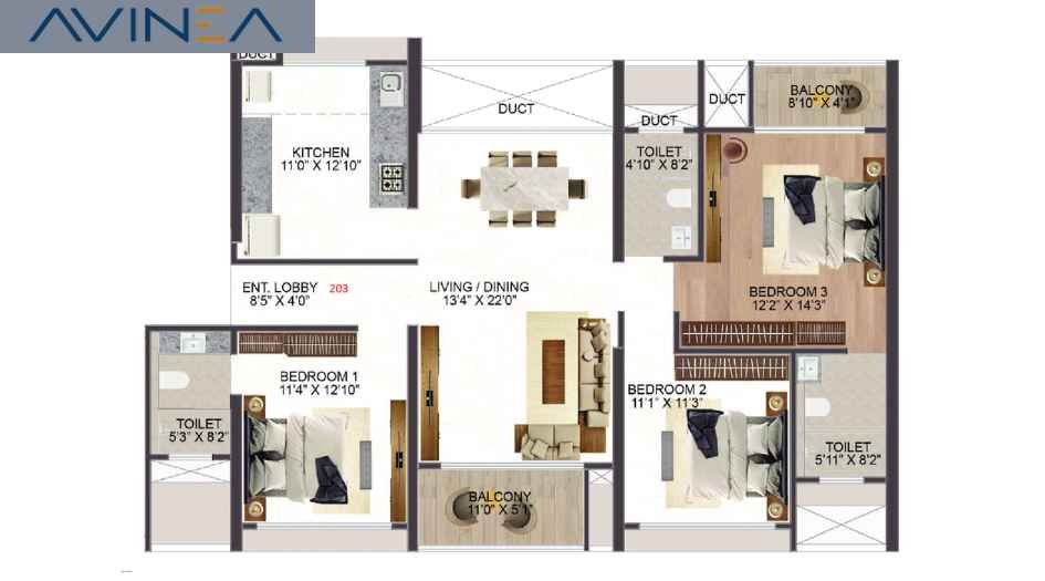 Vyom-Sigma-Avinea-floor-3-bhk-image-1